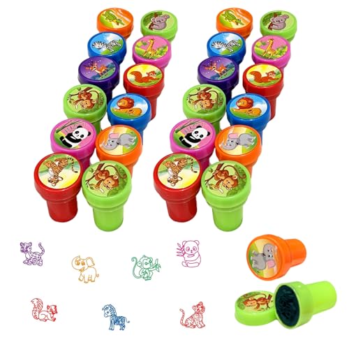 UHDS 24 Stück Tierstempel Selbstfärbende Stempel für Kinder, Kinder Stempelset, Kreatives Geschenk für Mädchen & Jungen, Ideal für Party & Klassenzimmer Belohnungen UHDS 24 Stück Tierstempel Selbstfärbende Stempel für Kinder, Kinder Stempelset, Kreatives Geschenk für Mädchen & Jungen, Ideal für Party & Klassenzimmer Belohnungen von UHDS