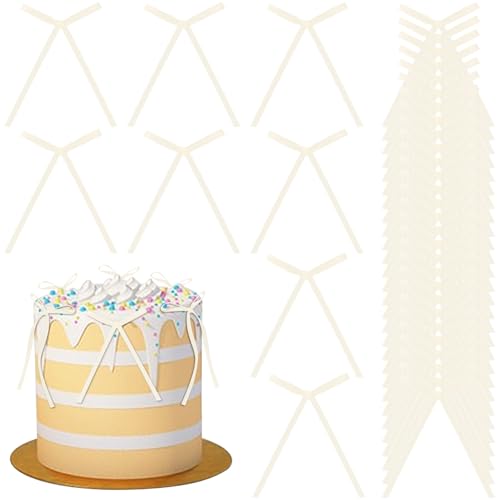 UHOMENY Schleifen-Kuchendekorationen, niedliche Satinband-Schleifen für Kuchen, Blumen, Taschen, Verpackungsboxen, Weihnachtsbaum, Hochzeit, Partyzubehör, Beige, 36 Stück von UHOMENY
