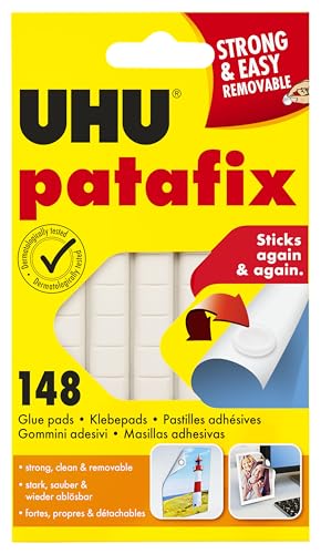UHU Original Patafix Klebepunkte, vorgeschnitten, repositionierbar, weiß, 148 Stück von UHU