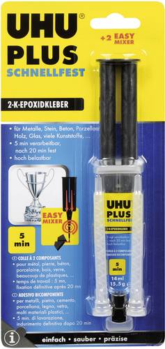 UHU Plus Schnellfest Spritze Zwei-Komponentenkleber 45655 15.5g von UHU