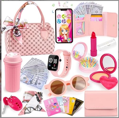 Spielgeldbörse für kleines Mädchen, Prinzessin Frozen Spielzeug Geldbörse mit Zubehör, Pretend Makeup Set Spielgeldbörse für kleines Mädchen, Prinzessin Frozen Spielzeug Geldbörse mit Zubehör, Pretend Makeup Set von UICCVOKK