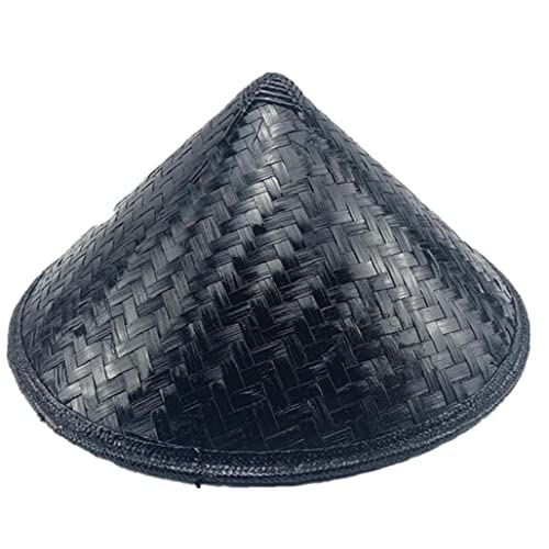 UIEHBCV Traditioneller Chinesischer Stil Bambuswebe Hut Cosplay Orientalische Kopfwege Requisite Schatten Strohkappen Hut, Schwarz, 36cm/14.17in von Xamic