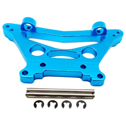 UIKEEYUIS 1 Stück hintere Stoßdämpferbrücke aus Aluminiumlegierung für 51805 51806 53625 53632 53633 1/10 verstellbares RC Autozubehör, Blau von UIKEEYUIS