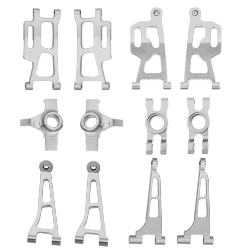 UIKEEYUIS 12 stücke 1/14 Aluminium Legierung Vorne Hinten Portal Achse DIY Kit Für 14210 14209 On Road Fahrzeuge Langlebig RC Auto Zubehör, Silber von UIKEEYUIS