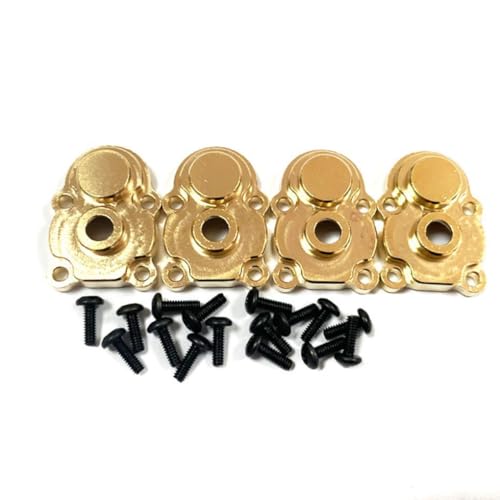 UIKEEYUIS 4 Stück Messing Hinterachse für 4M 1/18 Crawler CNC RC Auto Zubehör Ersatzteile RC Upgrade Teil RC Auto Teil, Golden von UIKEEYUIS