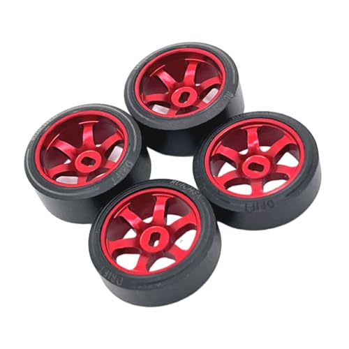 UIKEEYUIS 4X 25mm Reifen Reifen für 1/28 Wltoys K969 Kyosho Z 25mm Drift Reifen Drift Räder für WLtoys 1/28 K969 K979 K989 1/28 Drift, Rot von UIKEEYUIS