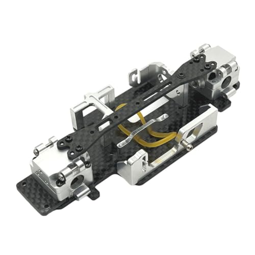 UIKEEYUIS Carbon Fiber Chassis Zusammengebauter Rahmen Für Wltoys 1/28 K979 K989 K999 RC Auto Teile Metall Upgrade Modifizierte Getriebe, Silber von UIKEEYUIS