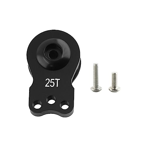 UIKEEYUIS Dämpfung Servo Saver Rostfrei Wasserdicht 25T Verstellbarer Arm Getriebeschutz RC Car Crawler Teil Servoschutzgerät, Schwarz, DREI Löcher von UIKEEYUIS