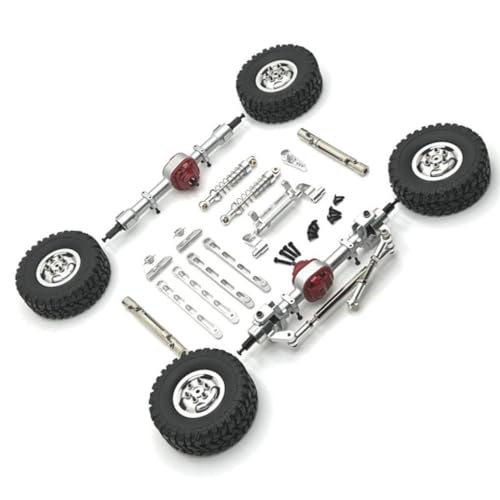 UIKEEYUIS Vorne Hinten Portal Achse DIY Kit Für MN82 LC79 MN78 Aluminium Legierung Crawler CNC Gefräst 18 stücke RC Auto zubehör Ersatzteile, Silber von UIKEEYUIS