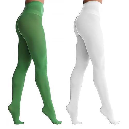 UILYNIU 2 Paar Weiße Grüne Strumpfhosen Damen Neon Strumpfhose Grüne Elfen Strumpfhose Grün Elfen Kostüm Grüne Irische Strumpfhose für St. Patrick's Day 80er 90er Jahre Motto Party Cosplay (2 Paar) UILYNIU 2 Paar Weiße Grüne Strumpfhosen Damen Neon Strumpfhose Grüne Elfen Strumpfhose Grün Elfen Kostüm Grüne Irische Strumpfhose für St. Patrick's Day 80er 90er Jahre Motto Party Cosplay (2 Paar) von UILYNIU