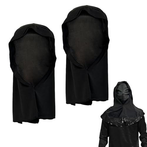 UILYNIU 2 Stück Halloween Gugel Mantel Mittelalter Gugel Kapuzen Medieval Wicca Pagan Haube Hut Adult Halloween Costume Umhang Karneval Fasching Kleidung Dress-up Prop Cosplay Cape(Schwarz) von UILYNIU