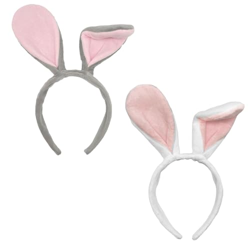 UILYNIU 2 Stück Hasen Haarreif mit Hasenohren Stirnband für Kinder Frauen, Plüsch Hase Ohren Haarbänder, Oster Hasenohren, Bunny Zubehör Tier Kostüm Set für Oster Halloween Mottopart Karneval Party UILYNIU 2 Stück Hasen Haarreif mit Hasenohren Stirnband für Kinder Frauen, Plüsch Hase Ohren Haarbänder, Oster Hasenohren, Bunny Zubehör Tier Kostüm Set für Oster Halloween Mottopart Karneval Party von UILYNIU