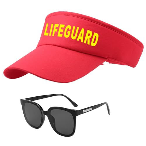 UILYNIU 2 Stück Lifeguard Fasching Kostüm Herren Damen, Lifeguard Visor Cap Sonnenbrille, Bademeister Kostüm Zubehör für Rettungsschwimmer Erwachsener Strandparty Cospaly Halloween Karneval (2PCS) UILYNIU 2 Stück Lifeguard Fasching Kostüm Herren Damen, Lifeguard Visor Cap Sonnenbrille, Bademeister Kostüm Zubehör für Rettungsschwimmer Erwachsener Strandparty Cospaly Halloween Karneval (2PCS) von UILYNIU