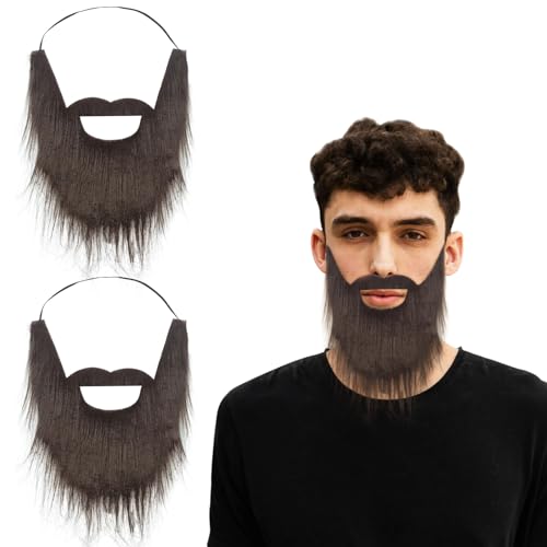 UILYNIU 2 Stücks gefälschte Bärte,Schnurrbart von Präsidenten,Party gefälschter Bart, lustiger Bart,Weihnachtsmann Bart, falsche bärte für Männer, Kinder, Versammlungen, Cosplay-Zubehör (braun) UILYNIU 2 Stücks gefälschte Bärte,Schnurrbart von Präsidenten,Party gefälschter Bart, lustiger Bart,Weihnachtsmann Bart, falsche bärte für Männer, Kinder, Versammlungen, Cosplay-Zubehör (braun) von UILYNIU