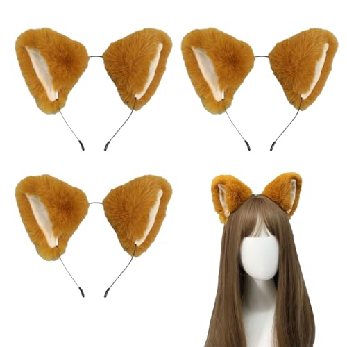 UILYNIU 3 Stück Fuchs Ohren Katzenohren Haarreif Kostüm Fuchs Stirnband mit Fuchsohren für Kinder Erwachsene, Fuchsohren Stirnband Fuchs Tier Ohren Cosplay für Damen Halloween Tierkostüm UILYNIU 3 Stück Fuchs Ohren Katzenohren Haarreif Kostüm Fuchs Stirnband mit Fuchsohren für Kinder Erwachsene, Fuchsohren Stirnband Fuchs Tier Ohren Cosplay für Damen Halloween Tierkostüm von UILYNIU
