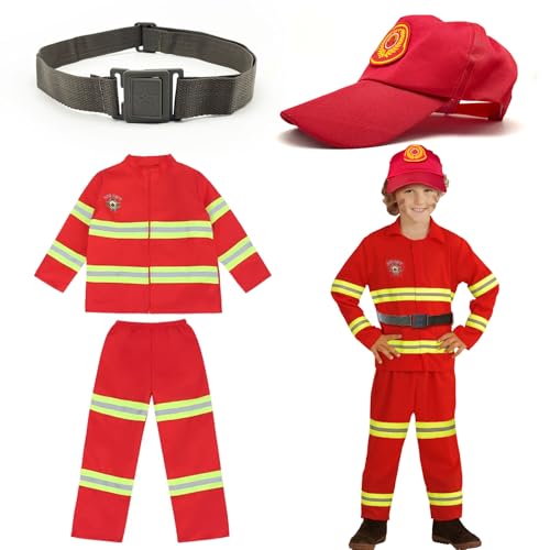 UILYNIU Feuerwehr Kostüm Set für Kinder, Feuerwehrmann Kostüm für Jungen Mädchen, Feuerwehrchef Cosplay Feuerwehr Rollenspiel Feuerwehrspielzeug, Spielzeug Zubehör für Cosplay Karneval Fasching UILYNIU Feuerwehr Kostüm Set für Kinder, Feuerwehrmann Kostüm für Jungen Mädchen, Feuerwehrchef Cosplay Feuerwehr Rollenspiel Feuerwehrspielzeug, Spielzeug Zubehör für Cosplay Karneval Fasching von UILYNIU