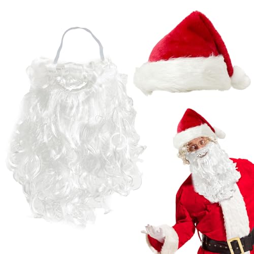 UILYNIU Weihnachtsmann Mütze mit Bart, Weihnachtsmütze Nikolausmütze für Erwachsene Kinder, Rote Santa Mütze Santa Claus Bart für Partys, Familie Weihnachten, Weihnachtsmann Kostüm Zubehör UILYNIU Weihnachtsmann Mütze mit Bart, Weihnachtsmütze Nikolausmütze für Erwachsene Kinder, Rote Santa Mütze Santa Claus Bart für Partys, Familie Weihnachten, Weihnachtsmann Kostüm Zubehör von UILYNIU