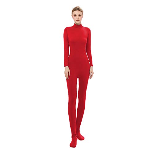 UINASH Langarm-Einteiler, Rollkragen-Body, mit Fuß, Spandex, Kostüm, Jumpsuit für Erwachsene, Unisex, Rot, Größe L UINASH Langarm-Einteiler, Rollkragen-Body, mit Fuß, Spandex, Kostüm, Jumpsuit für Erwachsene, Unisex, Rot, Größe L von UINASH