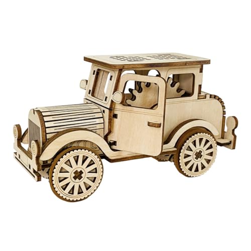 3D Puzzle Auto, Retro Modellbausatz Erwachsene Auto, DIY Holzpuzzle Modellbausatz Bastelsets Geschenk für Erwachsene und Kinder (A) von UINOFER