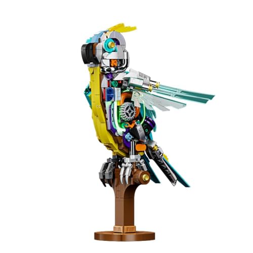 3D Puzzle Papagei Modellbausatz Erwachsene mit Licht, Mini Puzzle 3D Papagei Bausteine Spielzeug Bricks Tiere Figuren, Geschenk für Kinder und Erwachsene (Parrot - 688Pcs) von UINOFER