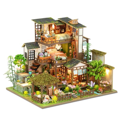 DIY Gewächshaus Holz, Miniatur Garten Haus Selber Bauen mit Möbeln, Kreatives Bausatz Erwachsene, Modellbausatz für Erwachsene und Kinder (Garden Villa B) von UINOFER