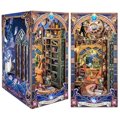 DIY Miniatur Bausatz, Miniatur-Bausatz zum Selberbauen mit Möbeln und LED, Modellhäuser zum Bauen, Bausatz für EIN Kleines Haus, Puppenhaus Bausätze für Erwachsene, Kinder (Fantasy Store) von UINOFER