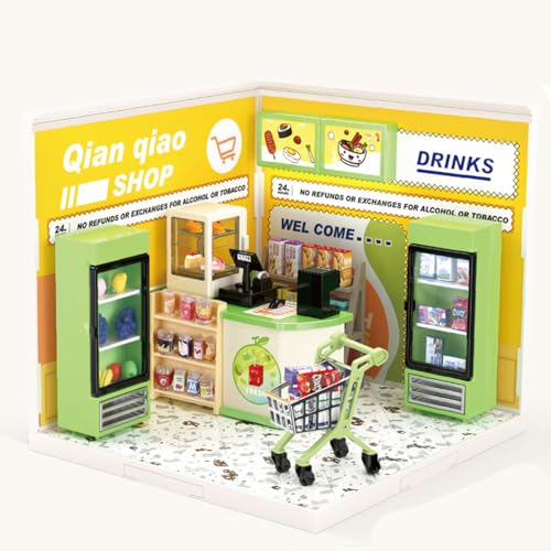 Miniaturhaus Bausätze Erwachsene, Puppenhaus Modellbausätze mit Möbeln und Zubehör, Kreatives Zimmer Geburtstagsgeschenk (Fruit Shop) von UINOFER