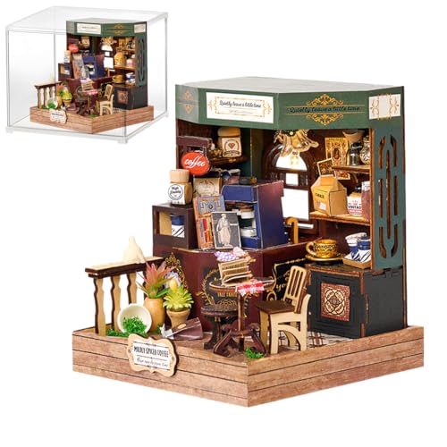 UINOFER DIY Gewächshaus Holz, Miniatur Garten Haus Selber Bauen mit Möbeln, Kreatives Bausatz Erwachsene, Modellbausatz für Erwachsene und Kinder (Cake time) von UINOFER