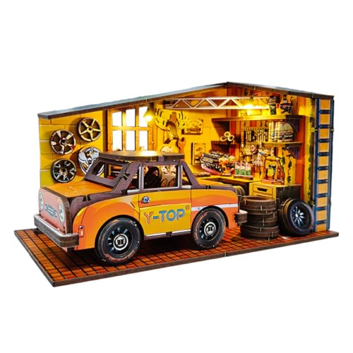 UINOFER DIY Gewächshaus Holz, Miniatur Garten Haus Selber Bauen mit Möbeln, Kreatives Bausatz Erwachsene, Modellbausatz für Erwachsene und Kinder (Dream Repair Factory) von UINOFER