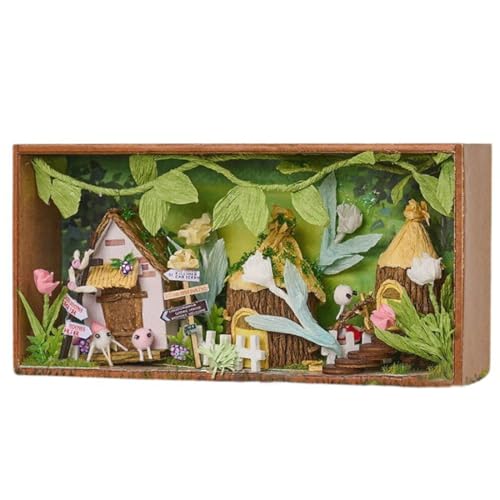 UINOFER DIY Gewächshaus Holz, Miniatur Garten Haus Selber Bauen mit Möbeln, Kreatives Bausatz Erwachsene, Modellbausatz für Erwachsene und Kinder (Sping) von UINOFER