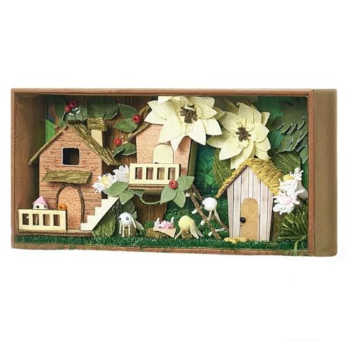 UINOFER DIY Gewächshaus Holz, Miniatur Garten Haus Selber Bauen mit Möbeln, Kreatives Bausatz Erwachsene, Modellbausatz für Erwachsene und Kinder (Summer) von UINOFER