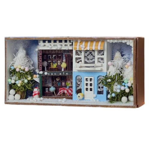 UINOFER DIY Gewächshaus Holz, Miniatur Garten Haus Selber Bauen mit Möbeln, Kreatives Bausatz Erwachsene, Modellbausatz für Erwachsene und Kinder (Winter) von UINOFER