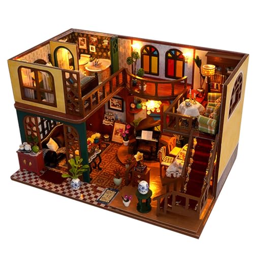 UINOFER Miniatur Haus, Miniatur Puppenhaus Holz mit Möbeln, DIY Miniature House, Kreatives Zimmer Geburtstagsgeschenk, Miniatur Bastelset für Erwachsene und Kinder (Cinema) von UINOFER