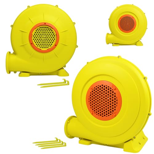 UISEBRT Luftgebläse 450W Hüpfburg Gebläse mit großem Boden und Luftöffnung, Gebläsepumpe Ventilator Tragbar, Dauergebläse für aufblasbare Spielzeuge (450m³/H 1750Pa) von UISEBRT