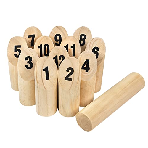 UISEBRT Wurfspiel mit Zahlen Wikingerspiel für Draußen Holz-Kegel Spielzeug aus Finnland Lustiges Holzwurfspiel Garten für Kinder und Erwachsene UISEBRT Wurfspiel mit Zahlen Wikingerspiel für Draußen Holz-Kegel Spielzeug aus Finnland Lustiges Holzwurfspiel Garten für Kinder und Erwachsene von UISEBRT