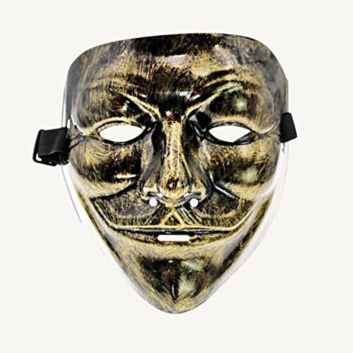 UIUKDWUC Ghost Dance Halloween V Maske Retro Vendetta Gold Maske UIUKDWUC Ghost Dance Halloween V Maske Retro Vendetta Gold Maske von UIUKDWUC