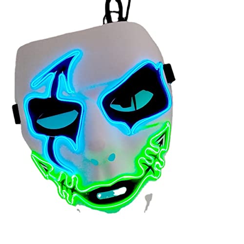UIUKDWUC Kaltlichtmaske Maskerade Clown Maske für Halloween Karneval Kostüm Party Requisiten UIUKDWUC Kaltlichtmaske Maskerade Clown Maske für Halloween Karneval Kostüm Party Requisiten von UIUKDWUC