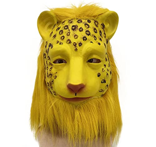 UIUKDWUC Leopardenmaske Latexmaske Tier Cosplay Kostüm Requisiten für Halloween Party UIUKDWUC Leopardenmaske Latexmaske Tier Cosplay Kostüm Requisiten für Halloween Party von UIUKDWUC