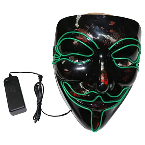 UIUKDWUC Leuchtende Maske V für Vendettas Maske für Halloween Karneval Kostüm Party Requisiten von UIUKDWUC