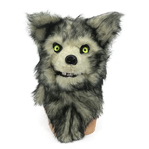 UIUKDWUC Mund bewegliche Wolfsmaske Plüsch Vollgesichtsmaske Cosplay Kostüm Requisiten für Halloween Party UIUKDWUC Mund bewegliche Wolfsmaske Plüsch Vollgesichtsmaske Cosplay Kostüm Requisiten für Halloween Party von UIUKDWUC