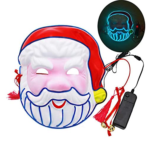 UIUKDWUC Santa Leuchtende Maske Karneval El Kaltlicht Maske Vollgesicht Erwachsene Requisiten Halloween Party UIUKDWUC Santa Leuchtende Maske Karneval El Kaltlicht Maske Vollgesicht Erwachsene Requisiten Halloween Party von UIUKDWUC