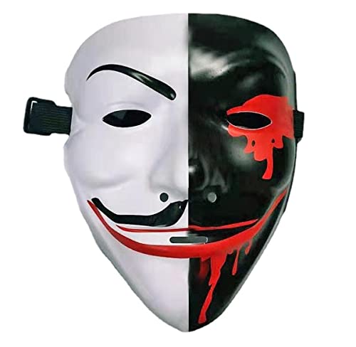 UIUKDWUC V for Vendettas Maske Half Face Cold Light Mask Halloween Glowing Mask UIUKDWUC V for Vendettas Maske Half Face Cold Light Mask Halloween Glowing Mask von UIUKDWUC