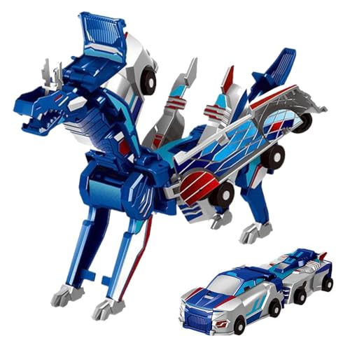 UIXENI Crash-Activated Transforming Car, 2Pcs Automatic Deformation of Magnetic Connections, Kids Car Toys (A) von UIXENI