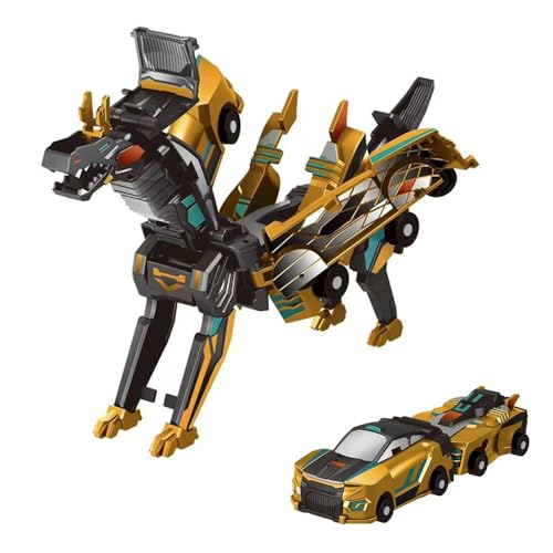 UIXENI Crash-Activated Transforming Car, 2Pcs Automatic Deformation of Magnetic Connections, Kids Car Toys (B) von UIXENI