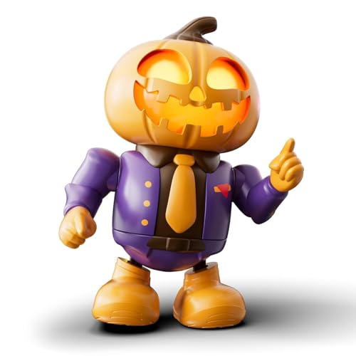 UIXENI Halloween Robot Pumpkin Skeleton Toy, Prank Toys with Music & Dancing for Kids (Pumpkin Robot) von UIXENI