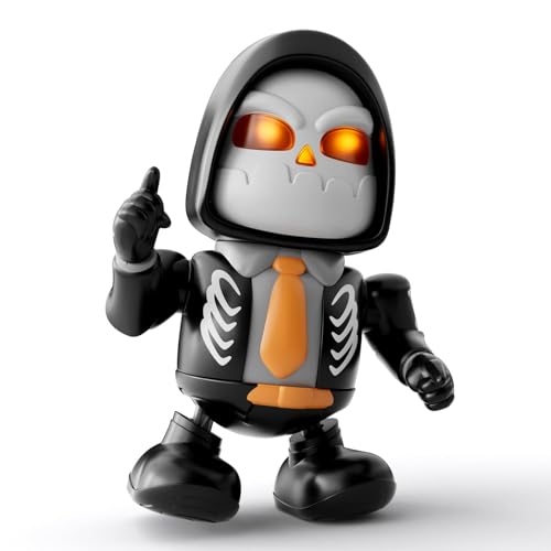 UIXENI Halloween Robot Pumpkin Skeleton Toy, Prank Toys with Music & Dancing for Kids (Skeleton Robot ﻿) von UIXENI