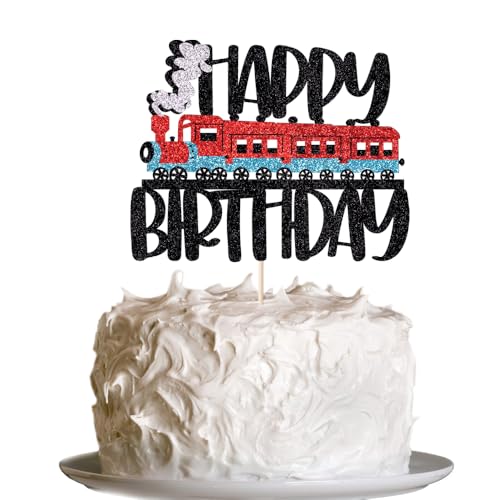 Glitzernde Kuchendekoration "Happy Birthday", Zug, Transport-Motiv, Kuchendekoration, Babyparty, Kinder, Jungen, Mädchen, Happy Birthday Party Supplies Glitzernde Kuchendekoration "Happy Birthday", Zug, Transport-Motiv, Kuchendekoration, Babyparty, Kinder, Jungen, Mädchen, Happy Birthday Party Supplies von UIYHJJIK