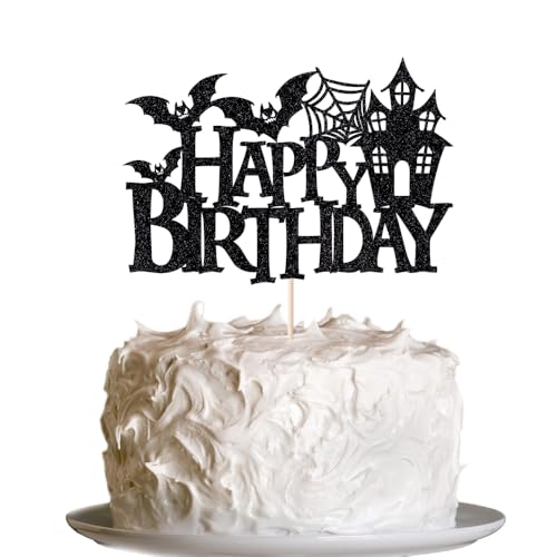 Halloween-Kuchenaufsatz, Fledermaus, gruseliges Spukhaus, Glitzer-Kuchendekoration, gruseliges Partyzubehör für den Geburtstag Halloween-Kuchenaufsatz, Fledermaus, gruseliges Spukhaus, Glitzer-Kuchendekoration, gruseliges Partyzubehör für den Geburtstag von UIYHJJIK