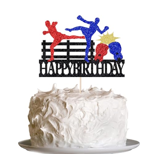 Tortenaufsatz mit Aufschrift "Boxing Happy Birthday", Bout Pugilist Infighter Beat Boxplattform, Boxsack, Handschuh, für Männer, Kinder, Jungen, Mädchen, Geburtstagsparty-Zubehör Tortenaufsatz mit Aufschrift "Boxing Happy Birthday", Bout Pugilist Infighter Beat Boxplattform, Boxsack, Handschuh, für Männer, Kinder, Jungen, Mädchen, Geburtstagsparty-Zubehör von UIYHJJIK