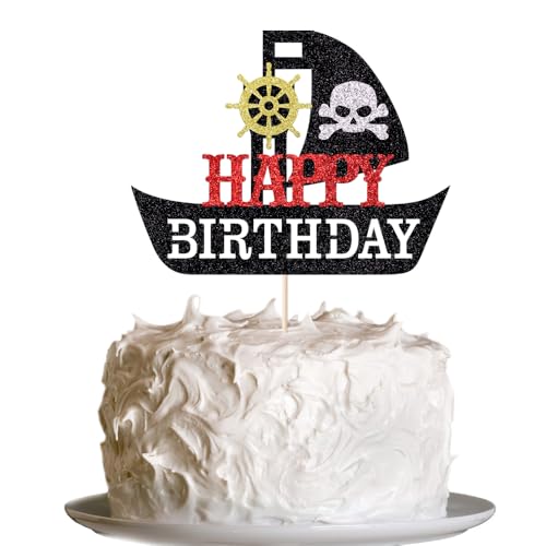 Tortenaufsatz mit Piraten-Motiv, für Jungen oder Mädchen, Piraten-Motiv, nautisches Segelschatz, Meer der Diebe, Motto-Party, Dekoration Tortenaufsatz mit Piraten-Motiv, für Jungen oder Mädchen, Piraten-Motiv, nautisches Segelschatz, Meer der Diebe, Motto-Party, Dekoration von UIYHJJIK